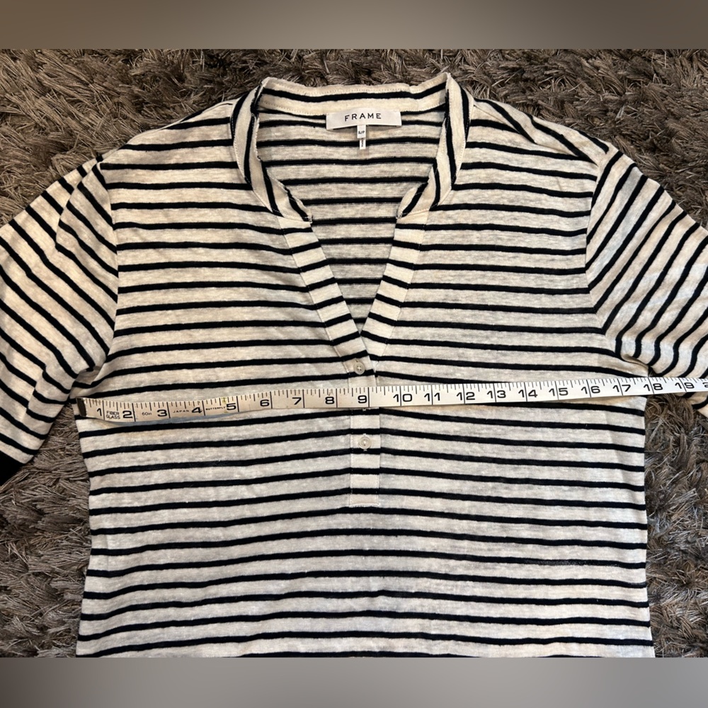Frame Denim Black and White Striped Top S EUC - Picture 8 of 8